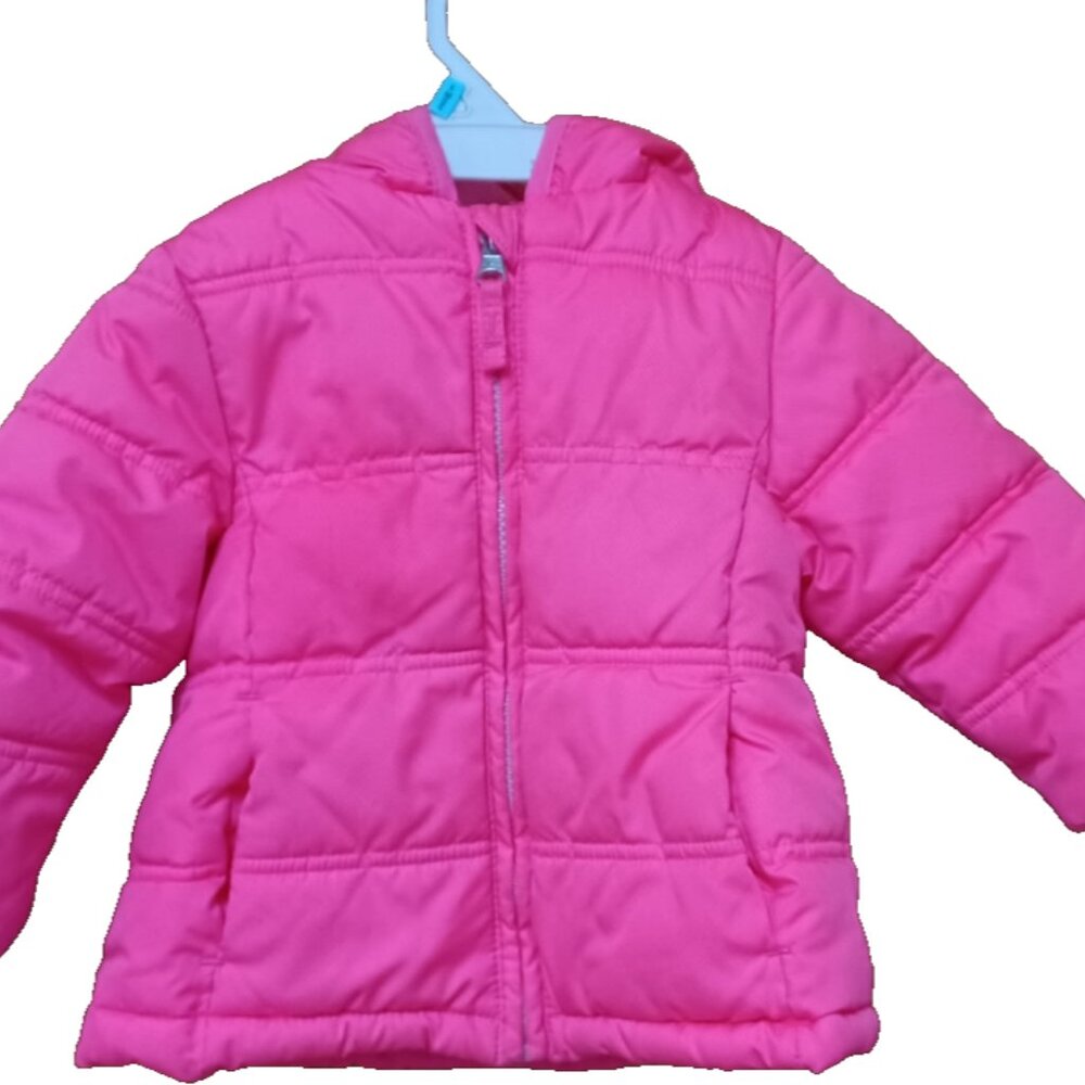 HealthTex Blaze Neon Pink Jacket Infant Baby 12 Months Winter Fall Fleece-Lined